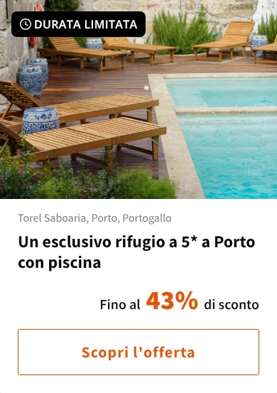 Un esclusivo rifugio a 5* a Porto con piscina