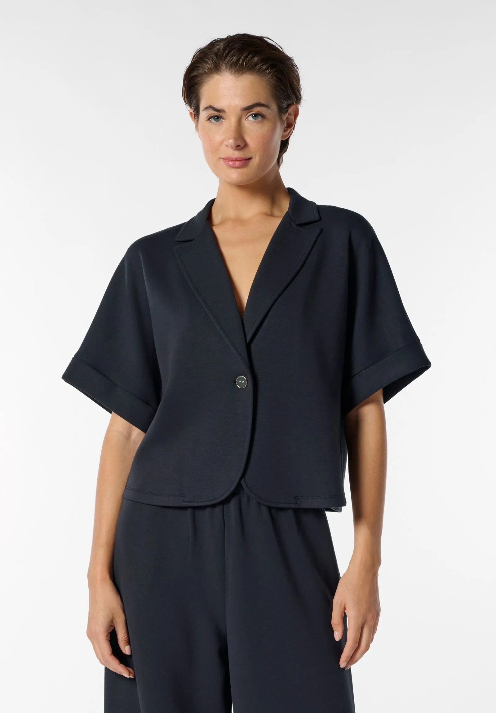 Image of Giacca Manica Corta in Tessuto Tecnico Viscosa Boarding Pass