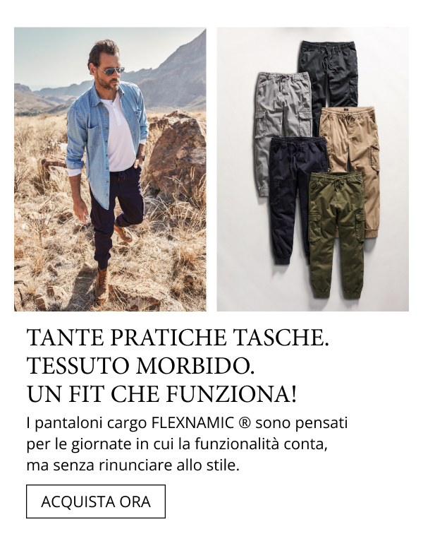 Pantaloni cargo JP1880 con FLEXNAMIC&reg;, tante tasche e vestibilit&agrave; moderna, fino alla tg. 9XL