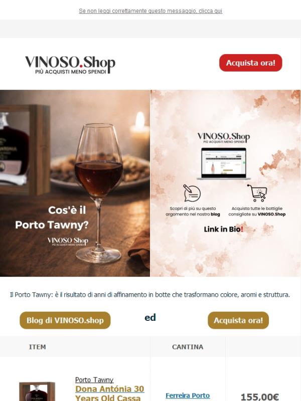 🍷 VINOSO | Porto Tawny: È un Porto che affina a lungo in botte