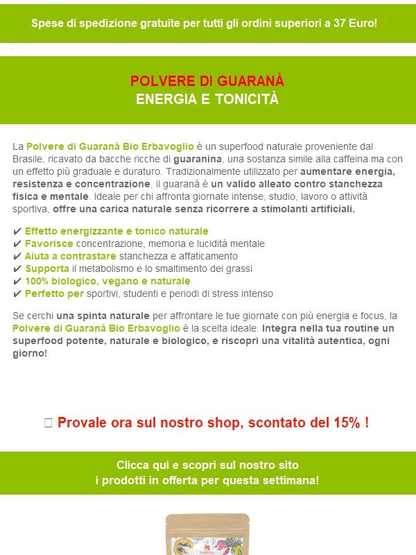 Energia naturale ogni giorno con Guaranà Bio in polvere 🌿
