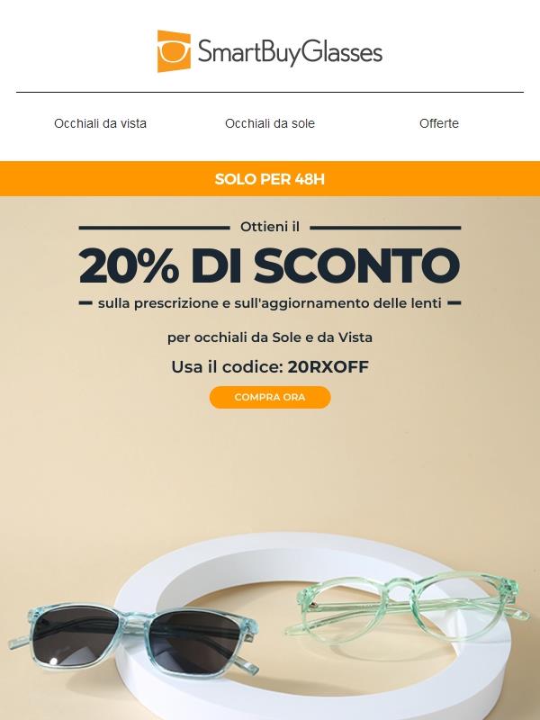Solo per un periodo limitato: 20% di sconto sugli upgrade delle lenti