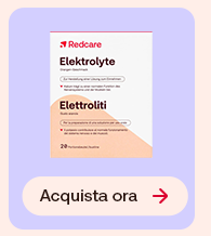 Integratore Redcare Elettroliti con confezione e pulsante &ldquo;Acquista ora&rdquo;.