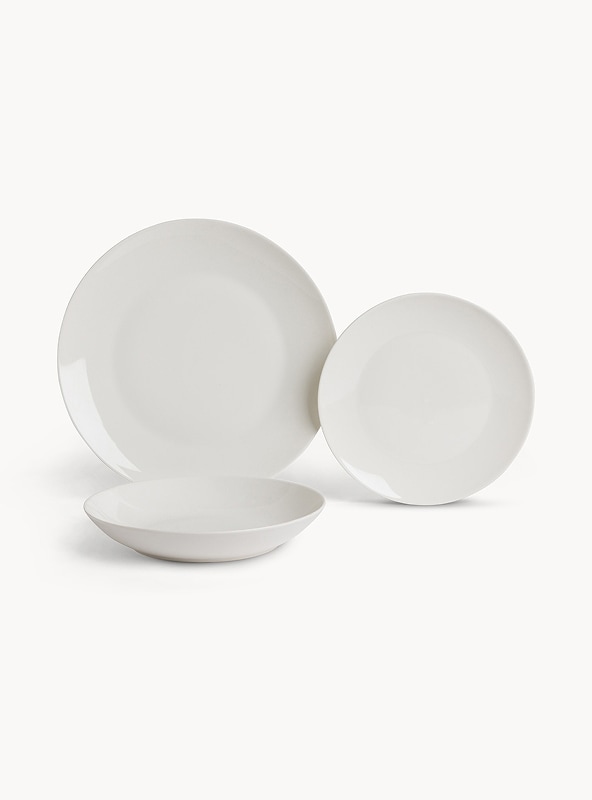 Set 18 piatti in new bone china Coupe