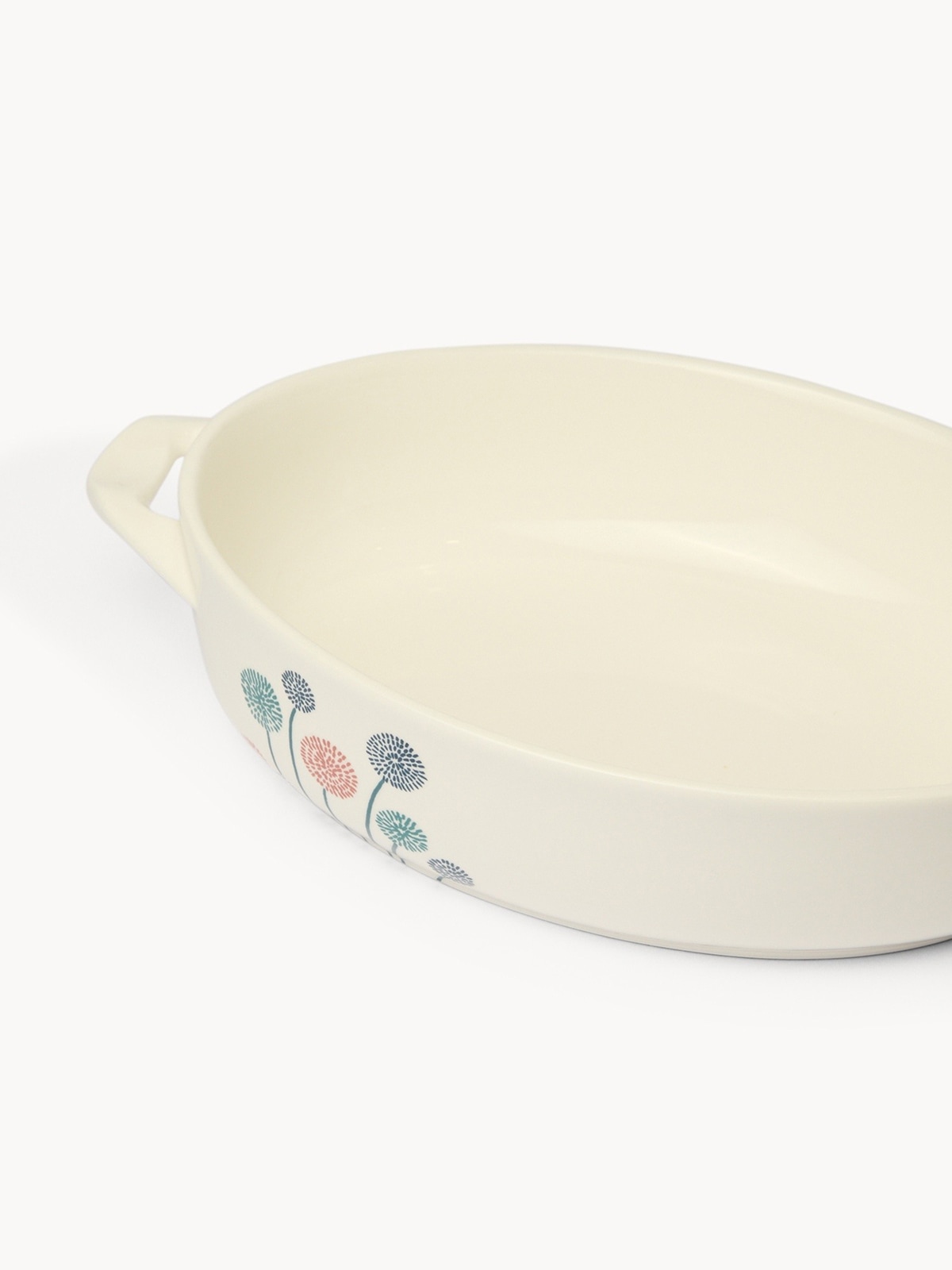 Pirofila in new bone china motivo a fiori