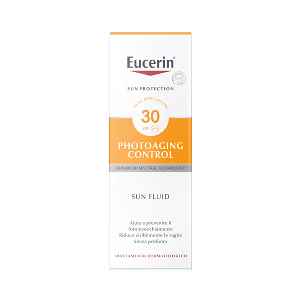 Eucerin Sun Fluid Anti-Età Crema Solare Viso FP 30 Protezione Alta 50 ml