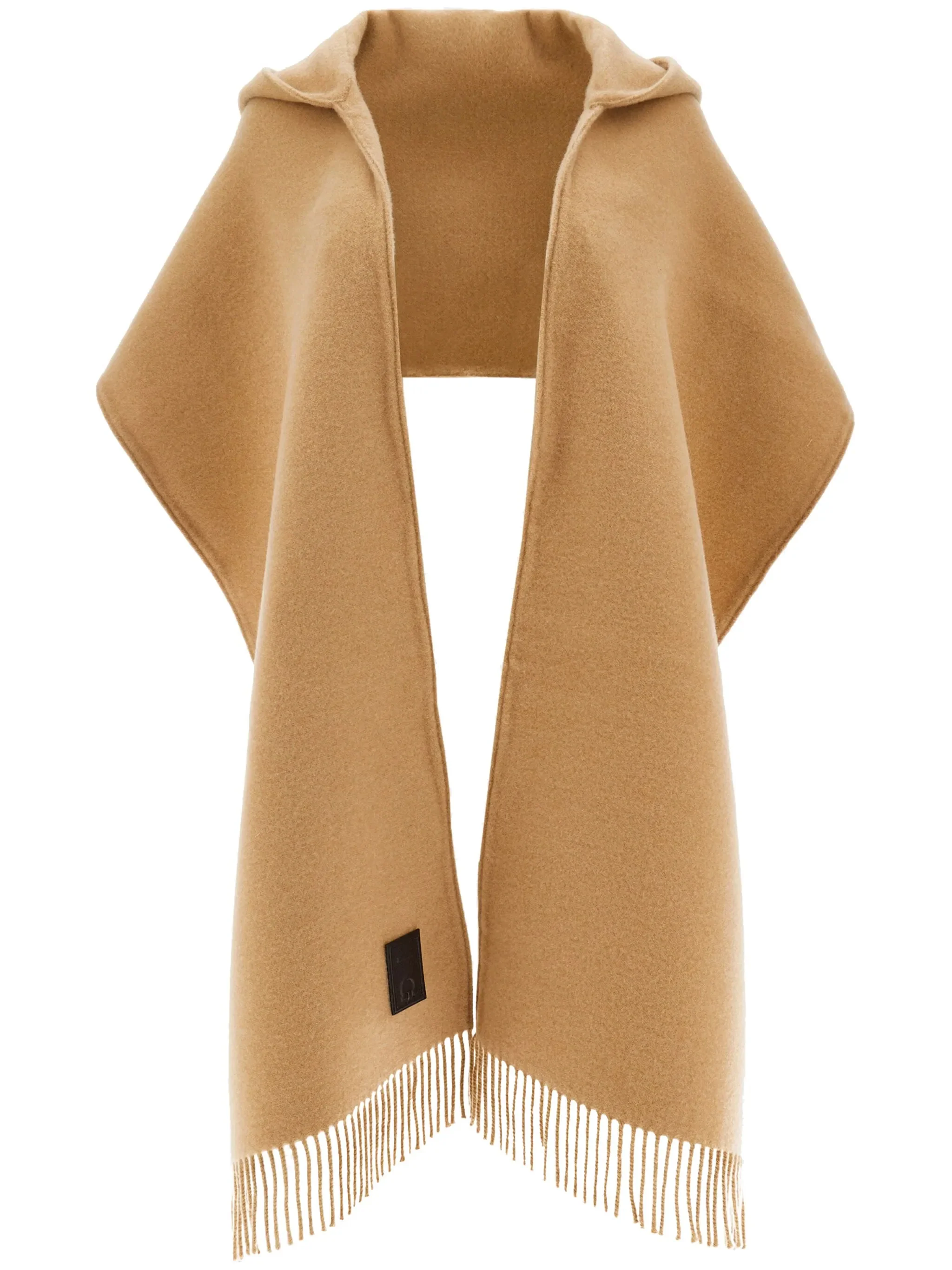 Image of Ferragamo Logo-patch Hooded Scarf