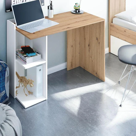 Scrivania Pc Ufficio e Casa Tavolo Porta Computer, Ampio Ripiano e Scaffale 120x51x87cm