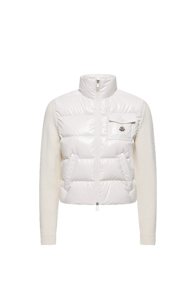 Cardigan In Lana Imbottito Con Zip