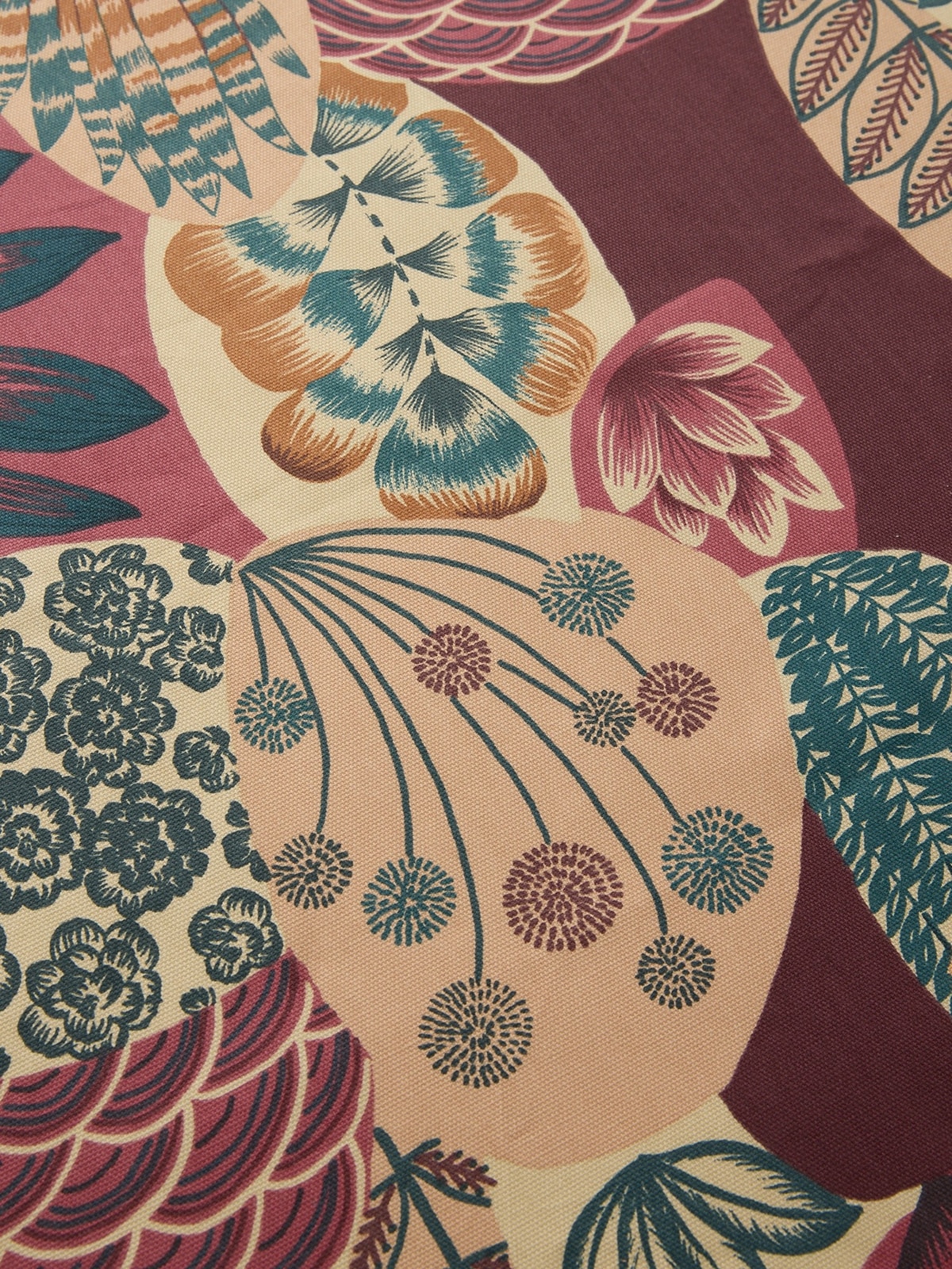 Tovaglia in panama di cotone con stampa cactus