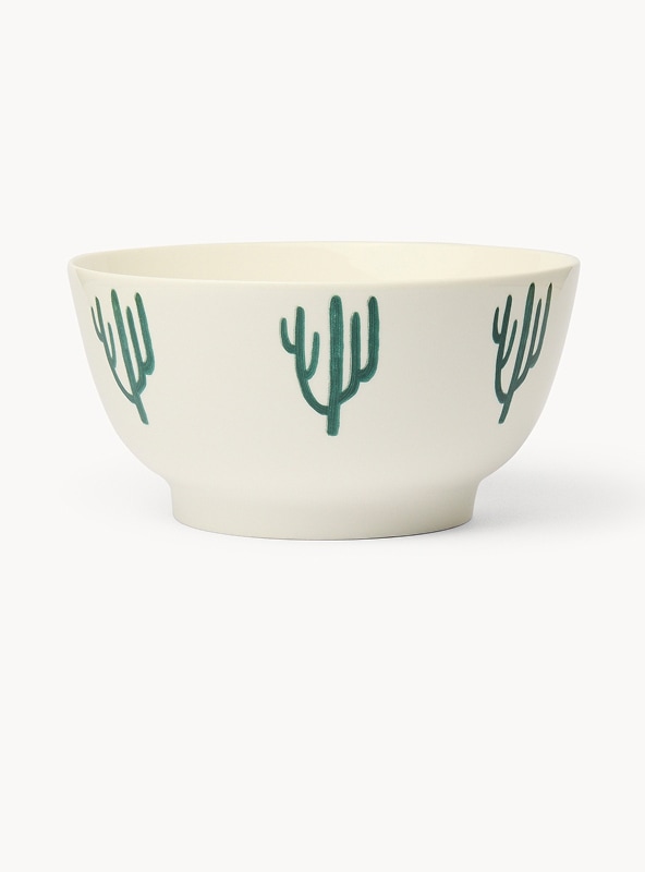 Insalatiera in new bone china motivo cactus