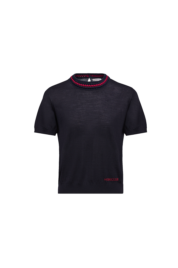 Maglione in lana con logo jacquard