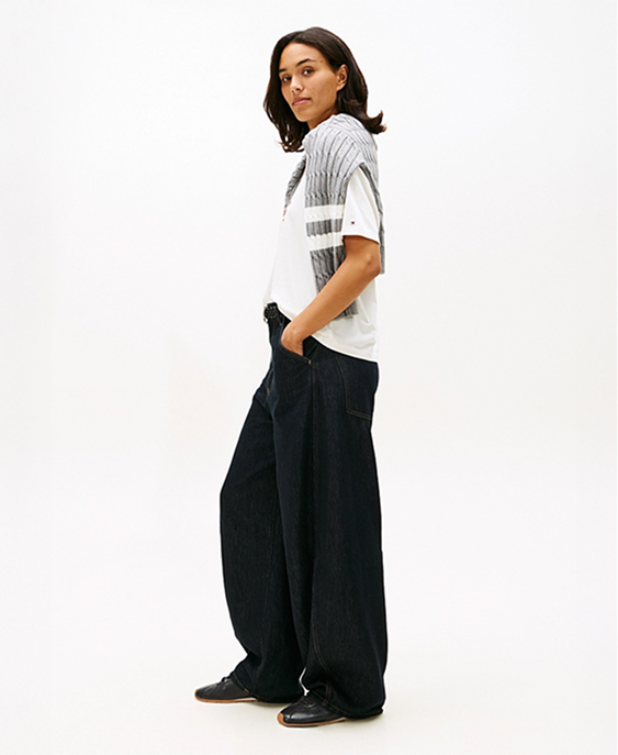 Sneakers basse in pelle con monogramma TH