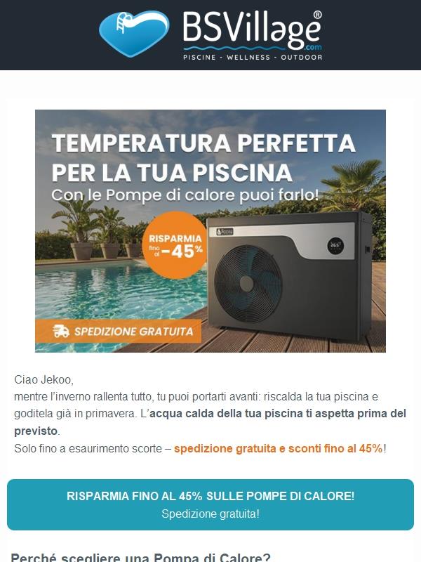 Preparati alla primavera: -45% sulle pompe di calore piscina