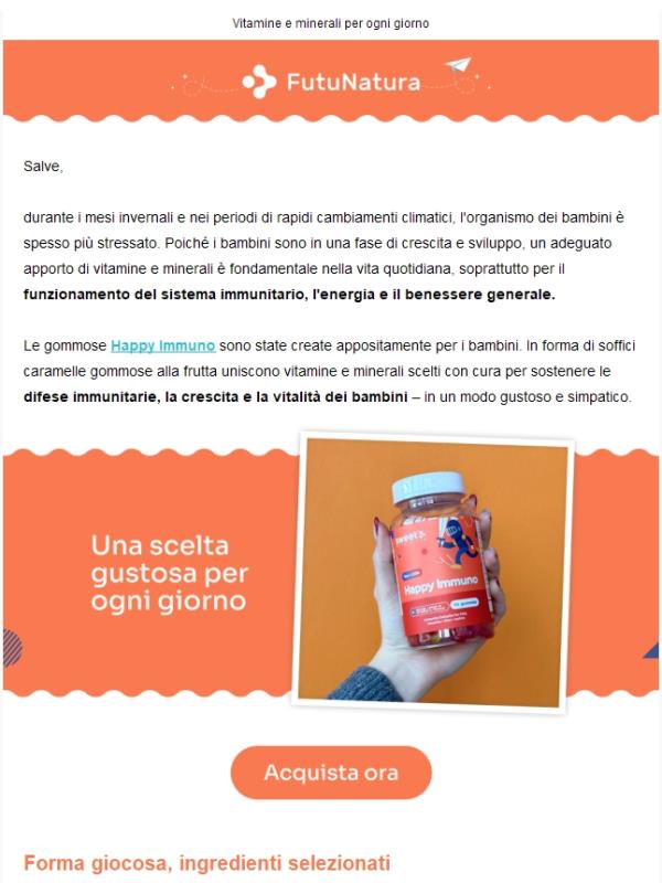 Un supporto per l’immunità dei bambini 🍊