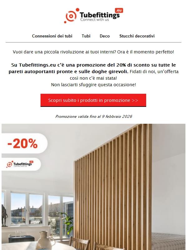 Pannelli murali a listelli con il 20 % di sconto ❗