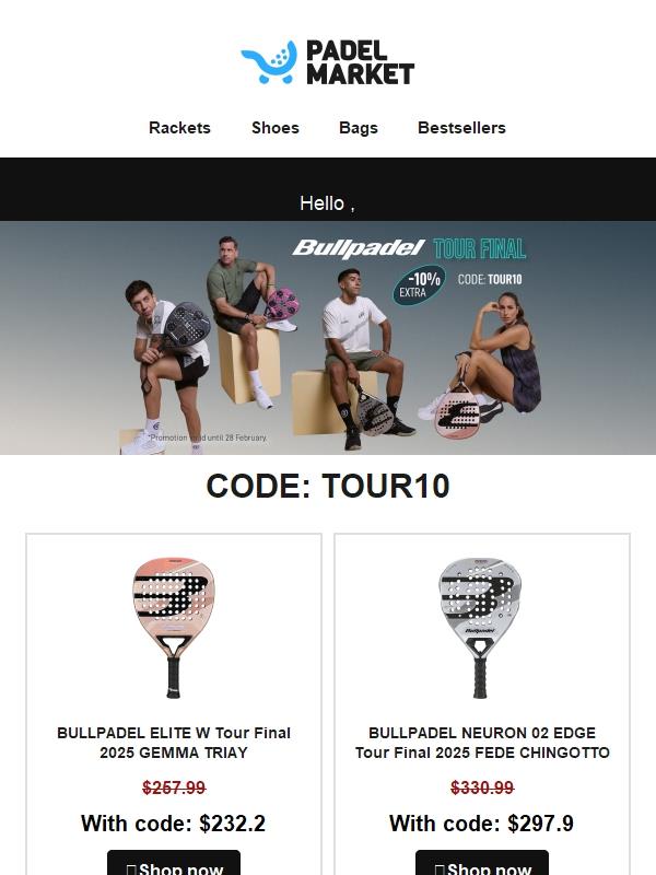 10% EXTRA DISCOUNT on Final Tour + SECON SALES