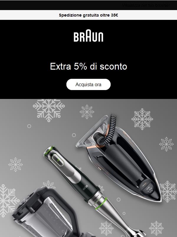 Ottieni un ulteriore 5% DI SCONTO