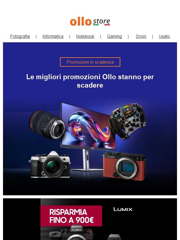 Non perdere le offerte Ollo: Canon, Lumix e altro fino al 31/01