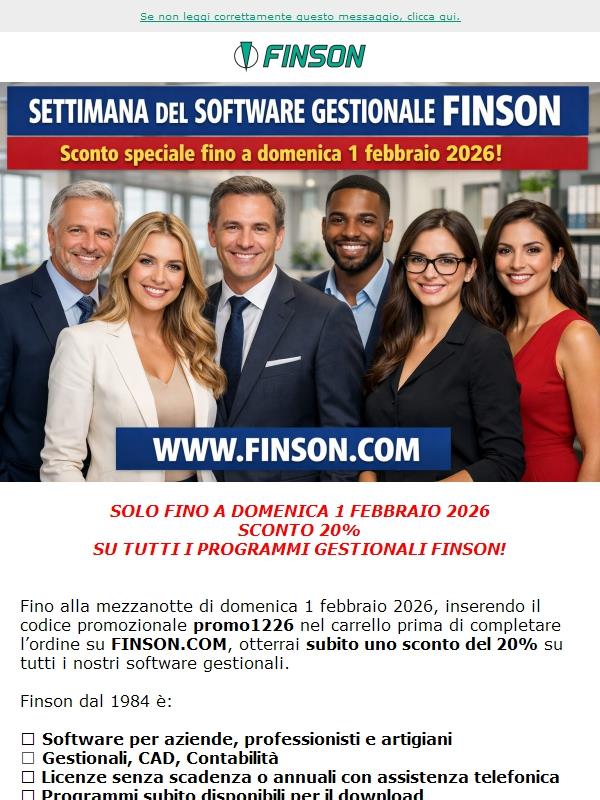 Arriva la Settimana del software gestionale Finson