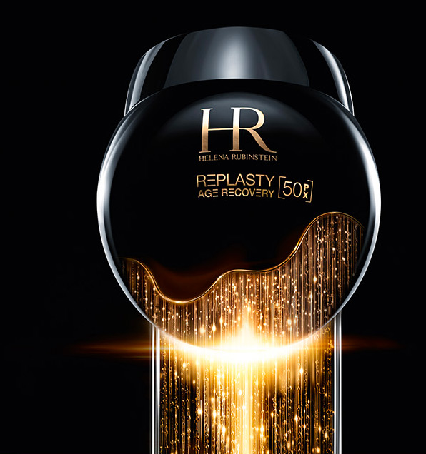 Vasetto AGE RECOVERY NIGHT 50PX su un podio dorato scintillante)