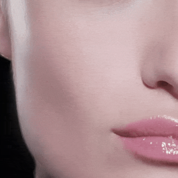 Descrizione visiva: gif con volto di modella che mostra le zone d'azione.