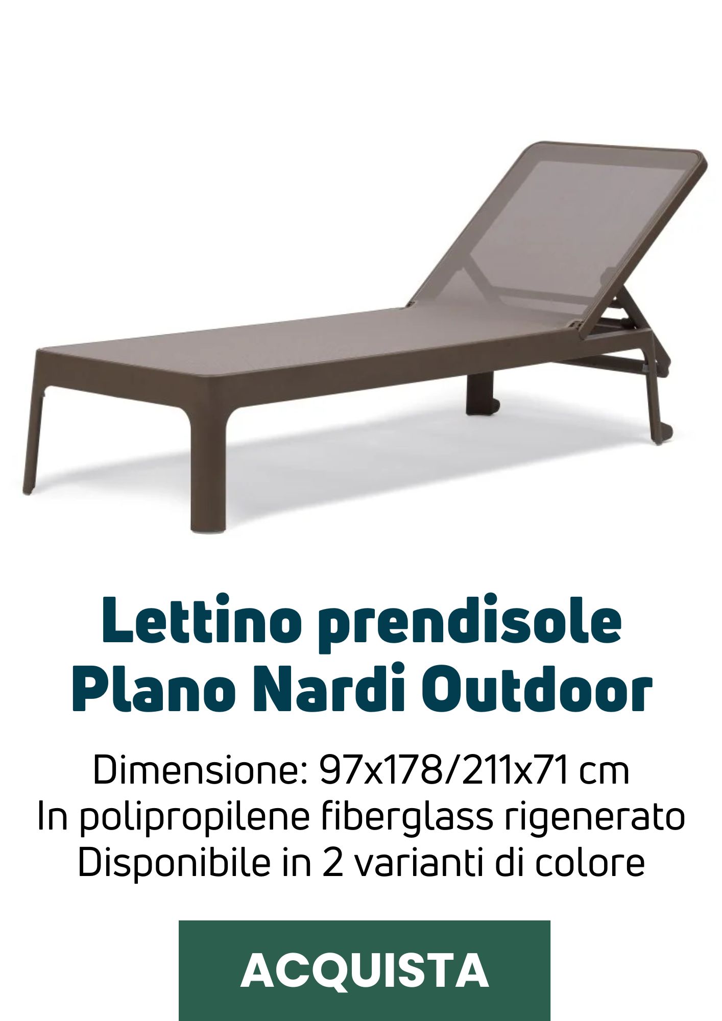 Lettino Plano Nardi Outdoor | Perrone Shop