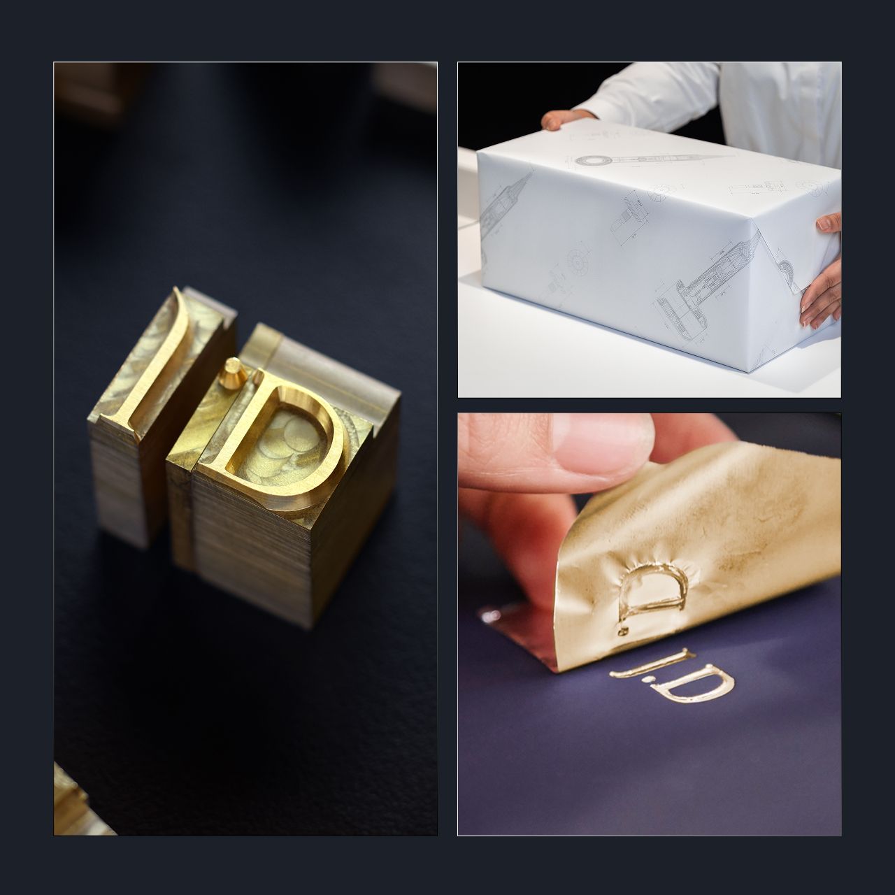 A Dyson Presentation case is debossed with a set of initials then gift wrapped.
