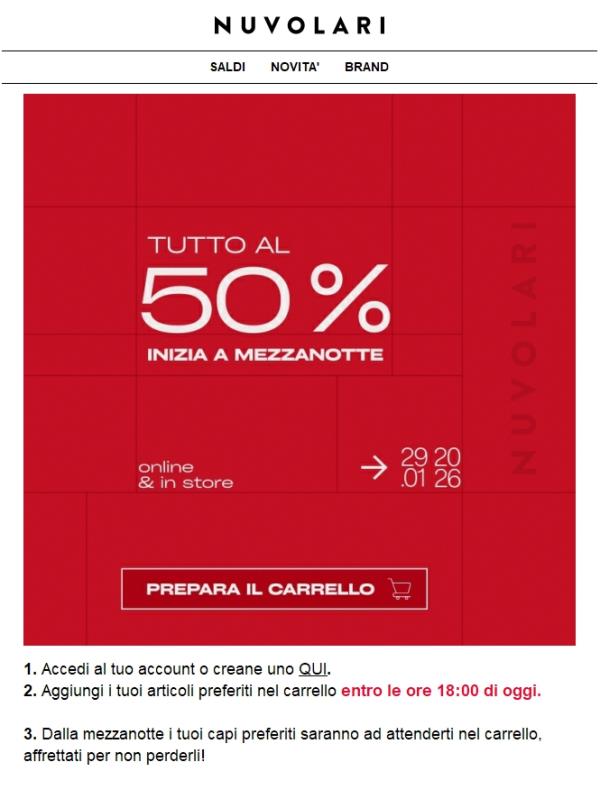PREPARA IL CARRELLO ⏳: TUTTO AL 50%