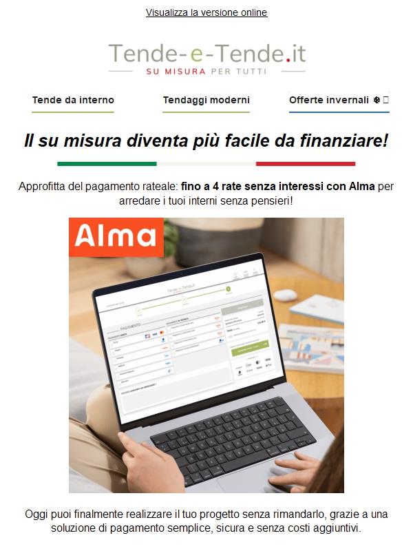 Fino a 4 rate senza interessi per attrezzarti…