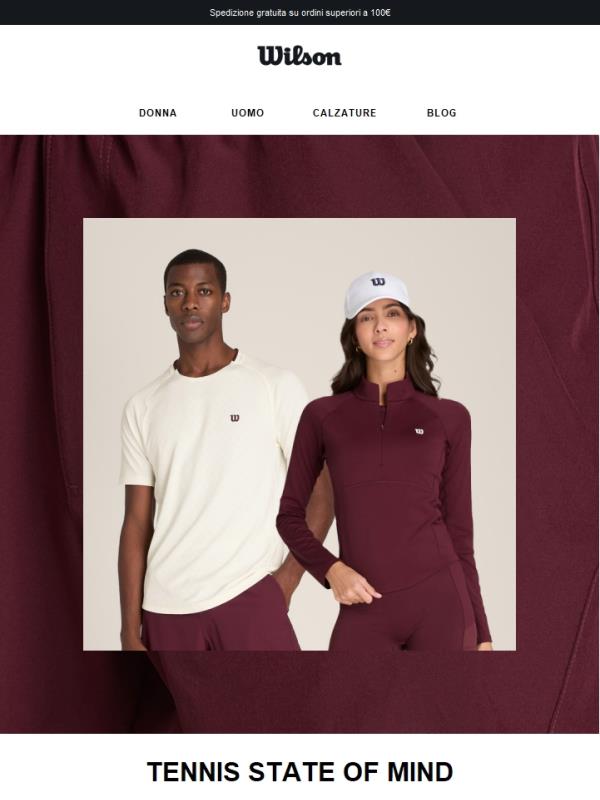 Combina l’energia del primo slam con la nostra nuovissima selezione di abbigliamento