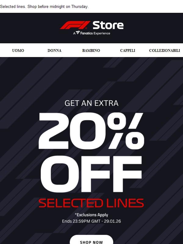 Get an Extra 20% off - Limited time only!
