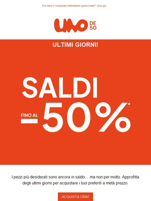 Ultima chiamata SALDI -50% ⏳