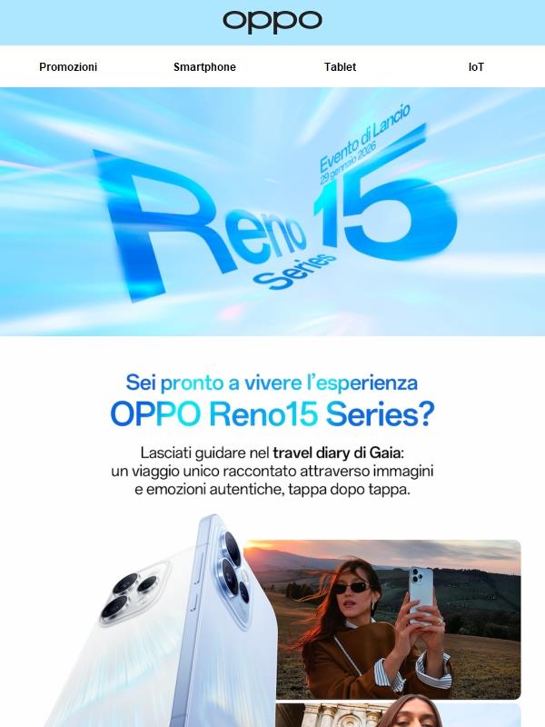 Sei pronto a vivere l’esperienza OPPO Reno15 Series?
