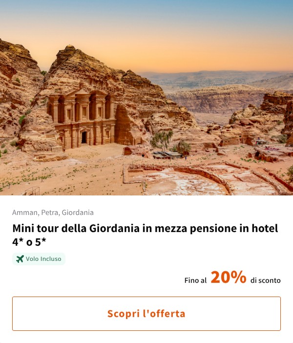 Mini tour della Giordania in mezza pensione in hotel 4* o 5*