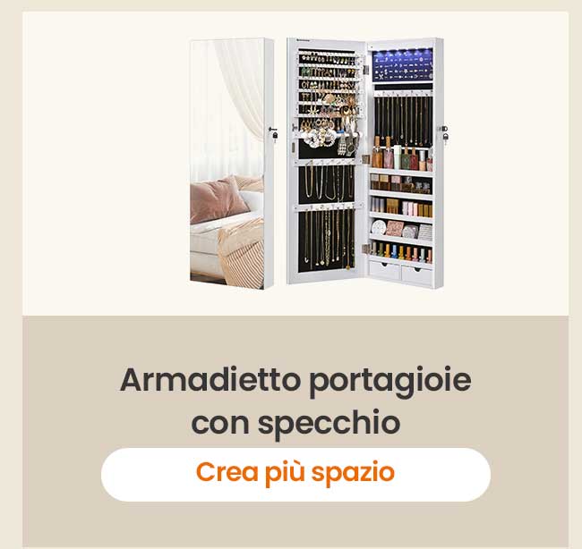 Armadietto portagioie con specchio