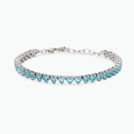 STYLE COLLECTION  STYLE 60  Bracciale tennis con glass azzurro taglio cuore