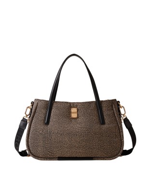 Image of Borbonese - Borsa a mano media in tessuto op riciclato Cahier