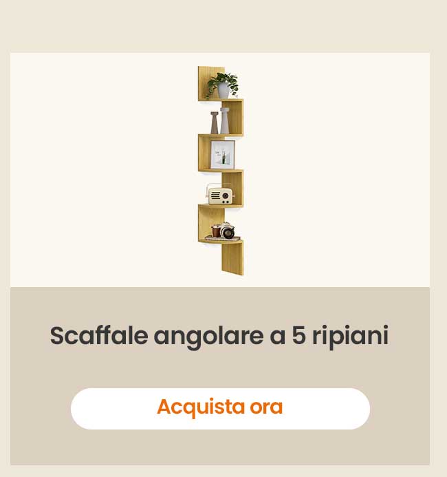 Scaffale angolare a 5 ripiani