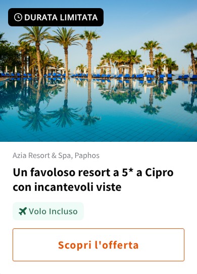 Un favoloso resort a 5* a Cipro con incantevoli viste
