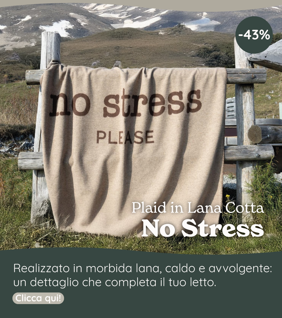 Plaid in Lana Cotta con Scritta - No Stress
