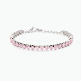 STYLE COLLECTION  STYLE 60  Bracciale tennis con zirconi rosa taglio cuore