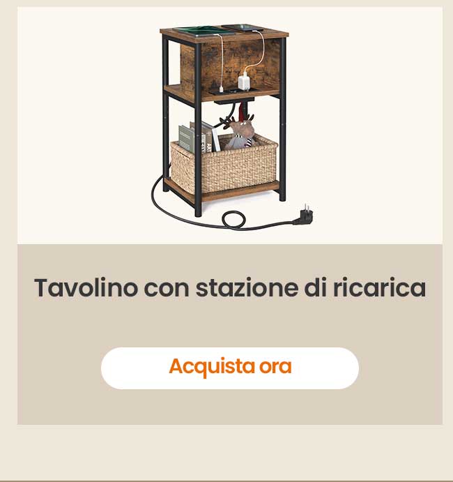 Tavolino con stazione di ricarica