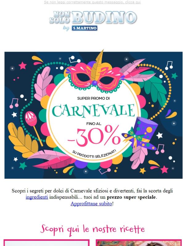 Super promo di Carnevale! Fino al -30%🎭