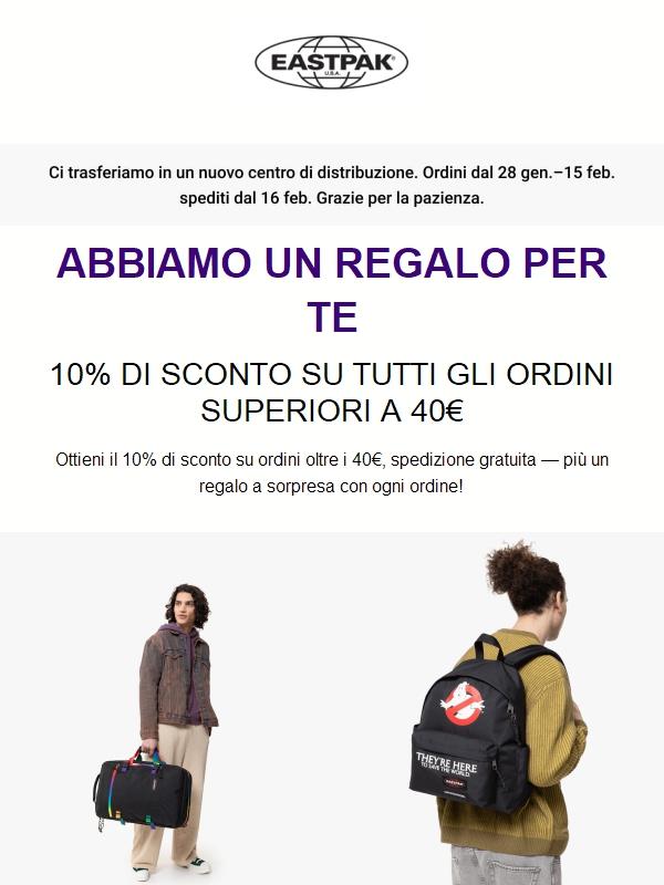 Ottieni il 10% di sconto su ordini oltre i 40€, spedizione gratuita