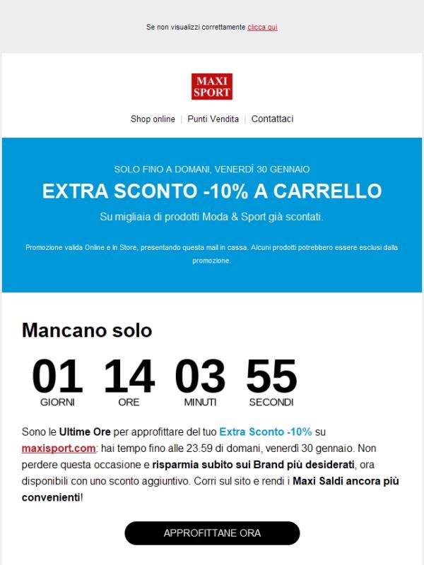 ⏳ ULTIMA OCCASIONE: approfitta ora del tuo EXTRA SCONTO!