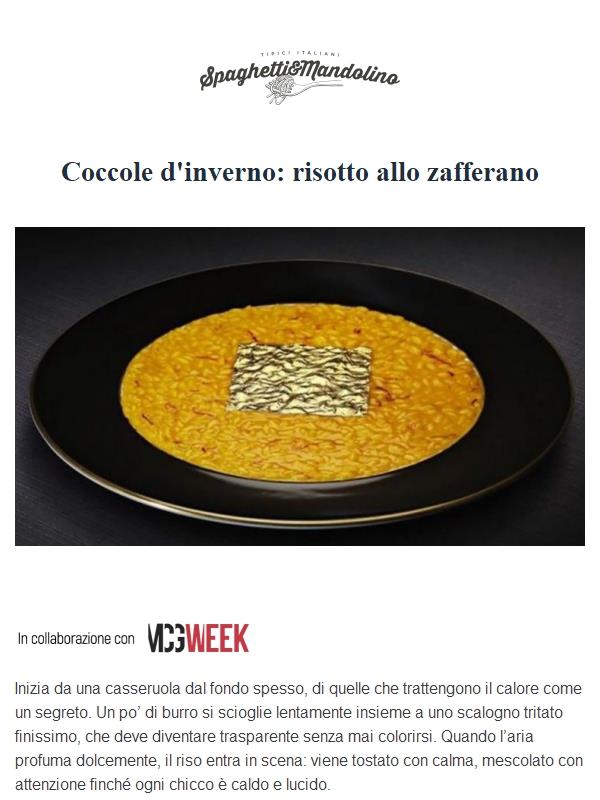 Coccole d'inverno: risotto allo zafferano