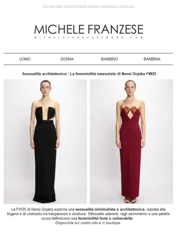 Sensualità architettonica: La femminilità essenziale di Nensi Dojaka FW25