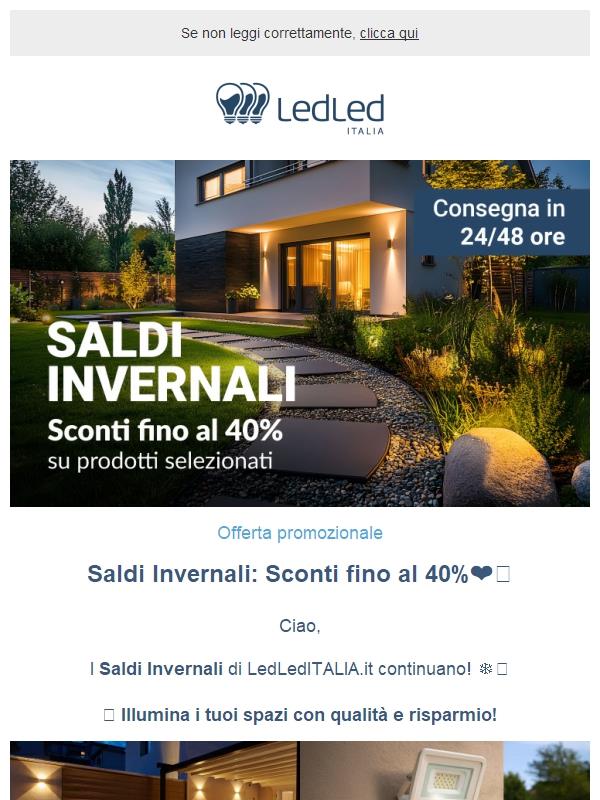 ! Continuano i Saldi Invernali: -40% su prodotti selezionati