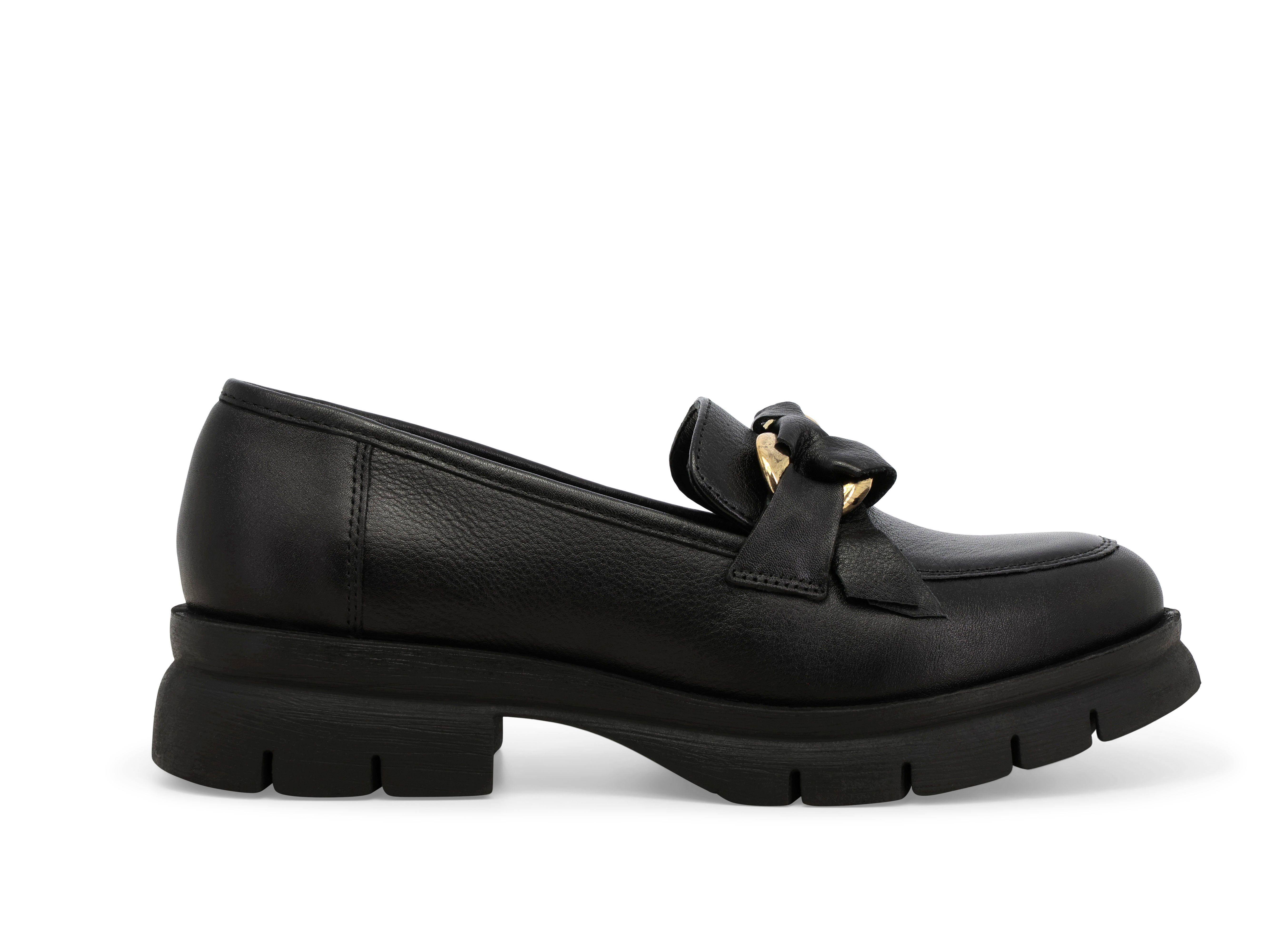 Mocassino donna in pelle nero 034340z